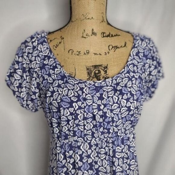 Vintage 90s Y2K Blue Butterfly Print Baby doll Mini Dress - Picture 3 of 14